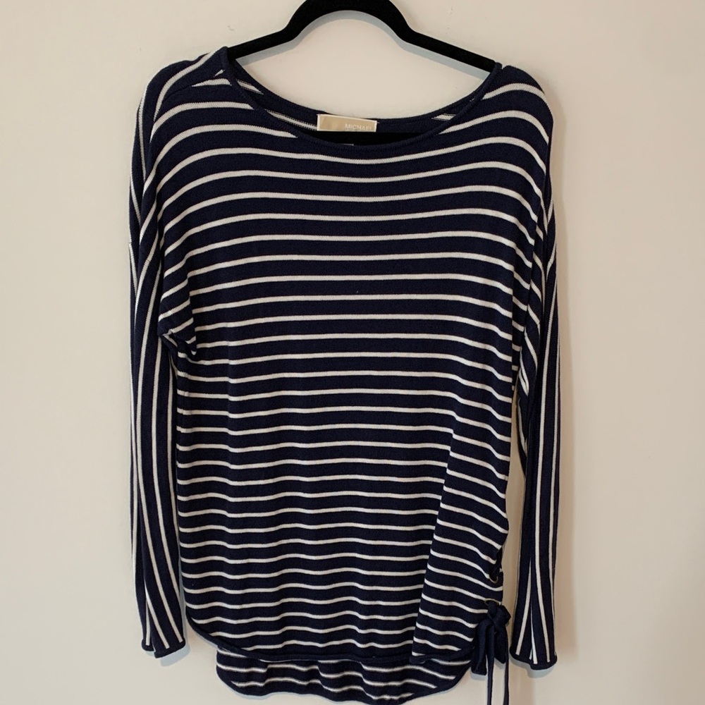Michael Kors nautical long sleeve roomy Navy Striped Women's sweater small